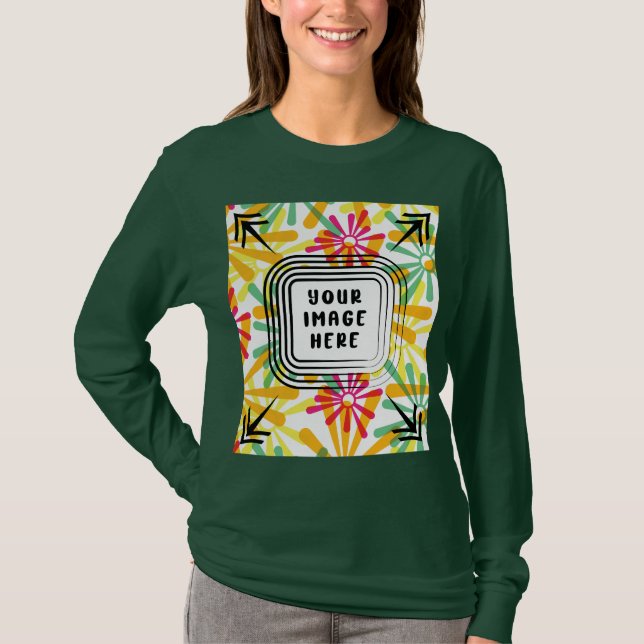 Template Women's Basic Long Sleeve Personalisiert T-Shirt (Vorderseite)
