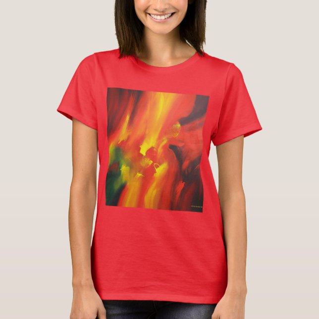 Template Yellow Green Abstrakt Art Elegant T-Shirt (Vorderseite)