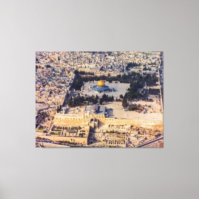 Temple Berg Alte Stadt Jerusalem Kuppel des Felsen Leinwanddruck (Vorderseite)