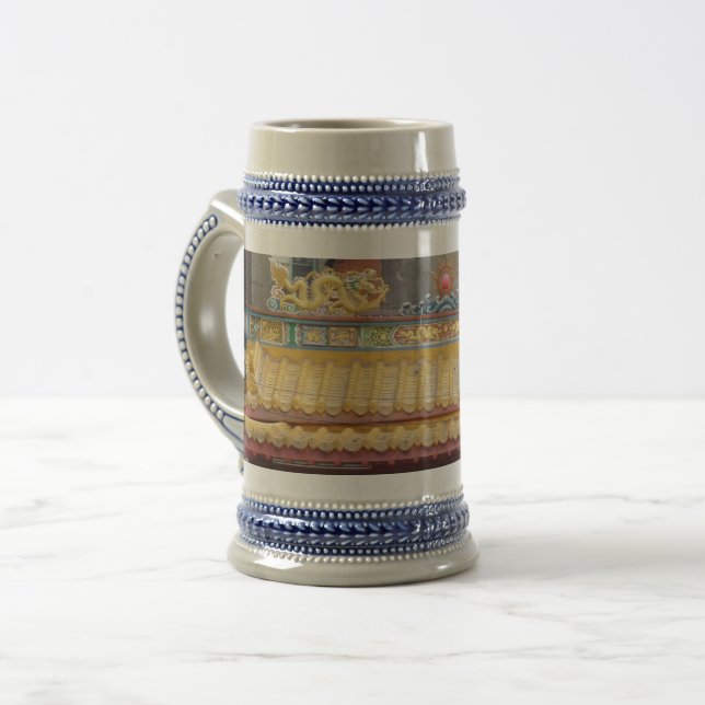 Temple Ceiling Gray / Blue 22 oz Stein Bierglas (Vorderseite Links)