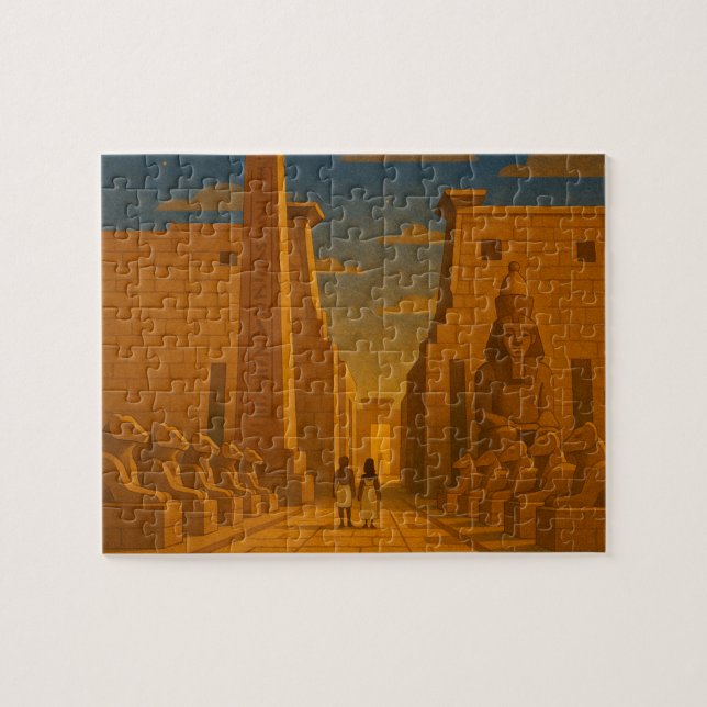 Temple égyptien antique Mystique Puzzle Or (Horizontal)