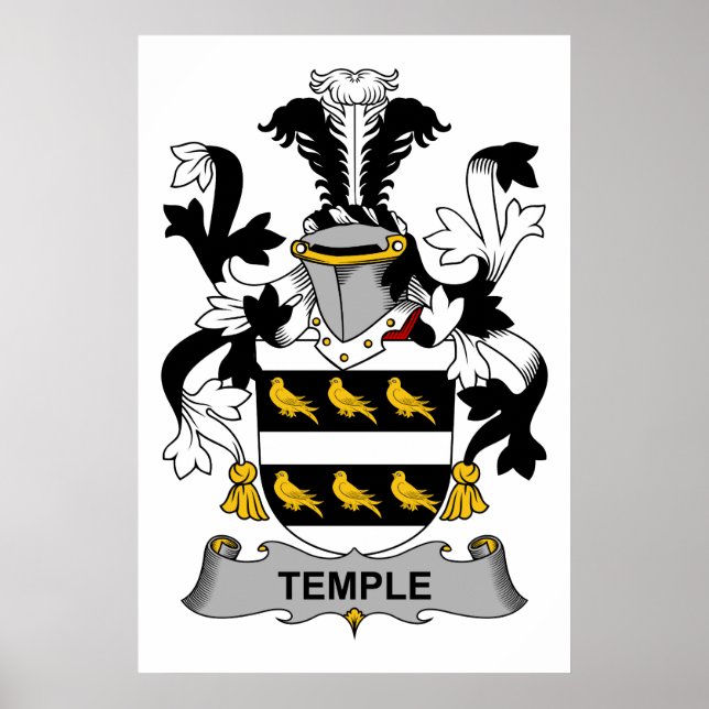 Temple Familienwappen Poster (Vorne)