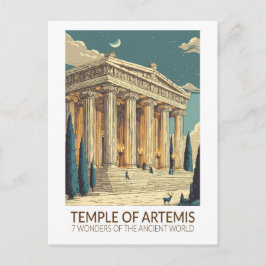 Temple of Artemis Seven Wonders of the World Art Postkarte