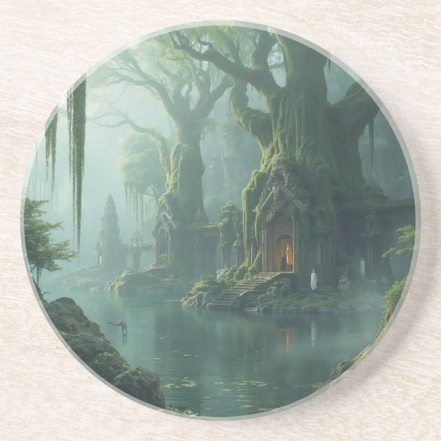 Temple of Moss and Mist Getränkeuntersetzer (Vorne)