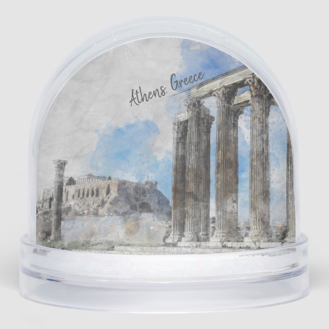 Temple of Olympian Zeus Athens – Ancient Greece Schneekugeln (Vorderseite)