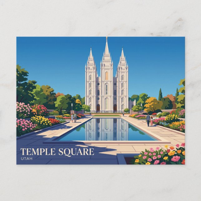 Temple Square USA Postkarte (Vorderseite)
