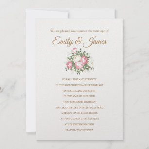 Temple vintage Rose Faire-part de mariage