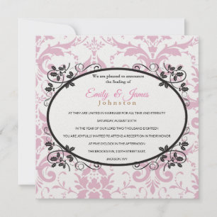 Temple Wedding Empfang laden rosa Krönung ein Einladung
