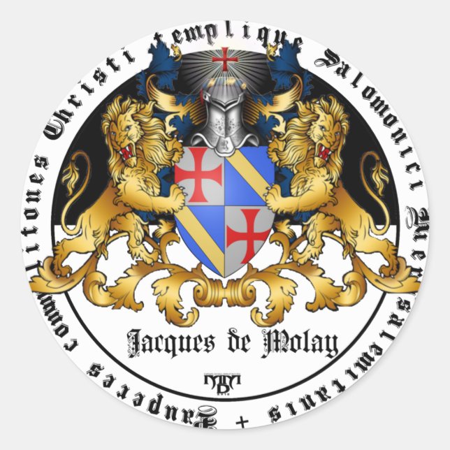 Templer Großmeister Jacques de Molay Aufkleber (Vorderseite)