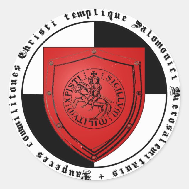 Templer Logo-Grafik Runder Aufkleber (Vorderseite)