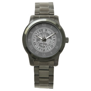 Templer-Siegel Zwei Ritter Pferd Medaillon Armbanduhr