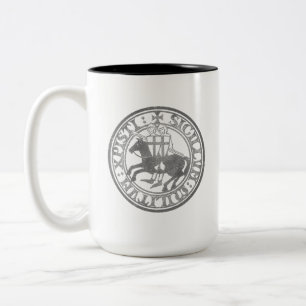 Templer-Siegel Zwei Ritter Pferd Medaillon Zweifarbige Tasse