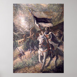 Templer vor einer Burg Poster