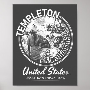 TEMPLETON - KALIFORNIEN VINTAG POSTER