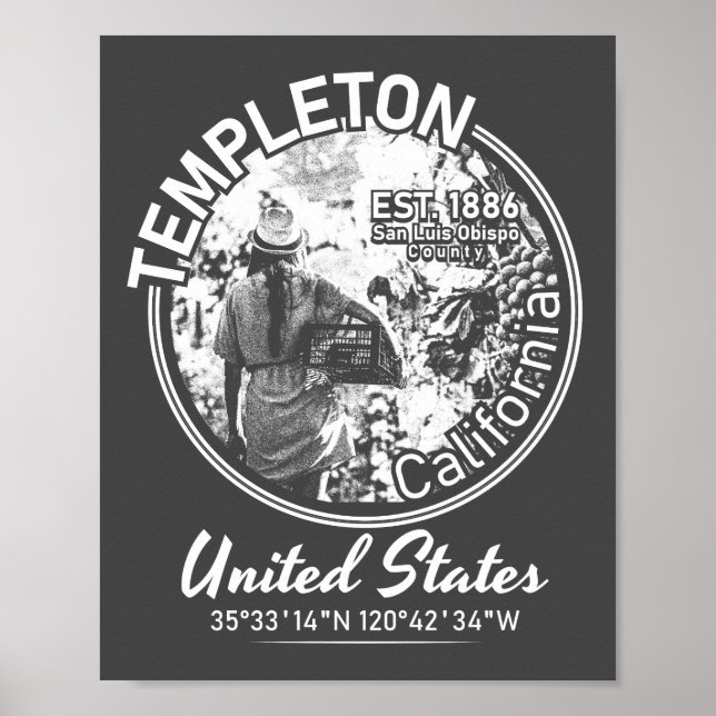 TEMPLETON - KALIFORNIEN VINTAG POSTER (Vorne)