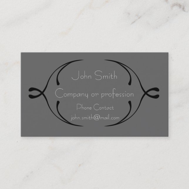 Tempo der Black Swirl Business Card Visitenkarte (Vorderseite)