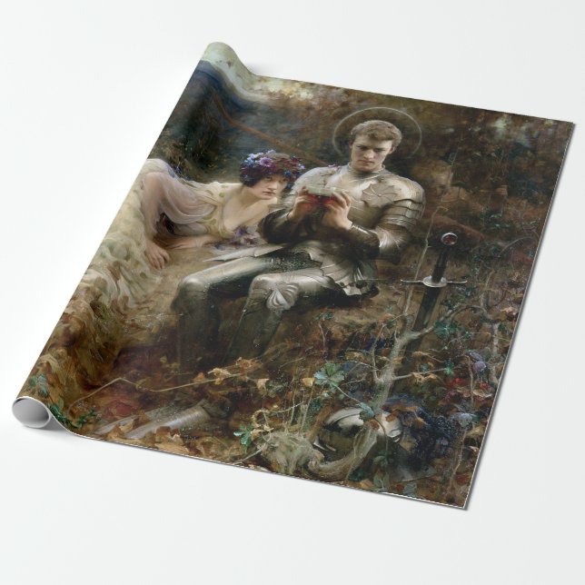 Tempo von Sir Percival (mittelalterlicher Ritter) Geschenkpapier (Ungerollt)