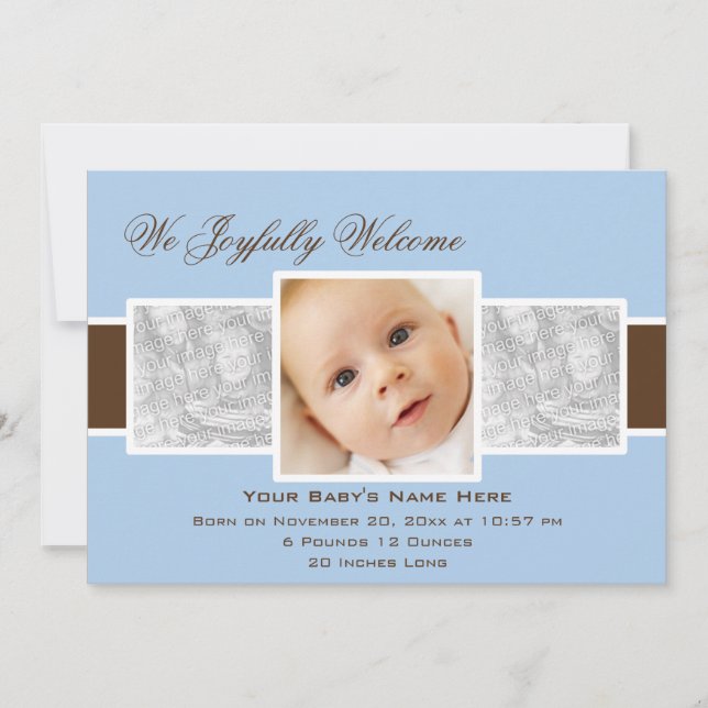 Temps 3 Faire-part de naissance (bleu) (Devant)