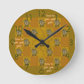 "Temps aux yaks, yaks, horloge murale de yaks"