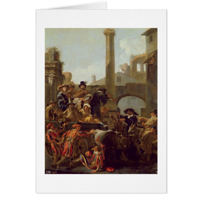 Temps de carnaval à Rome, 1653 (huile sur la (Devant)