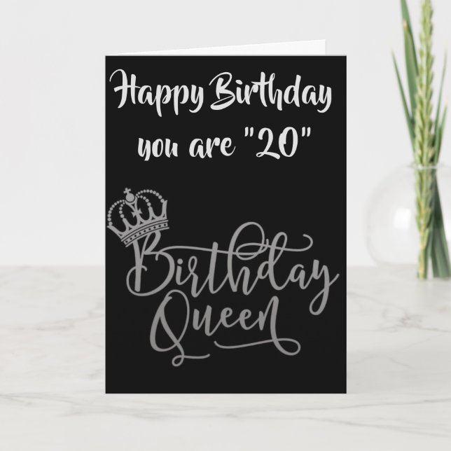TEMPS DE CÉLÉBRER **20e** Carte REINE ANNIVERSAIRE (Devant)