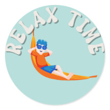 temps de détente garçon Classic Round Sticker