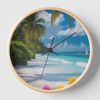 “Temps de floraison tropicale – Horloge murale Par