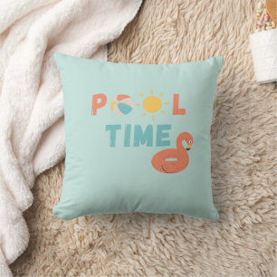 temps de la piscine. Coussin décoratif