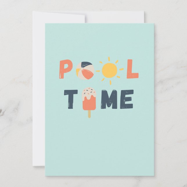 temps de la piscine. Invitations et annonces (Devant)