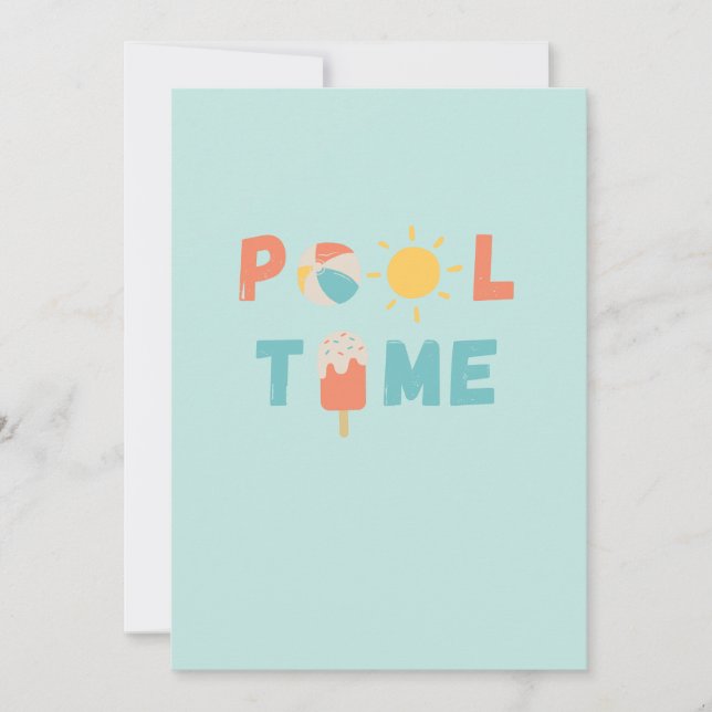 temps de la piscine. Invitations et annonces (Devant)