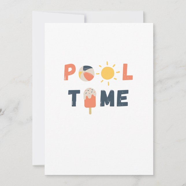 temps de la piscine. Invitations et annonces (Devant)