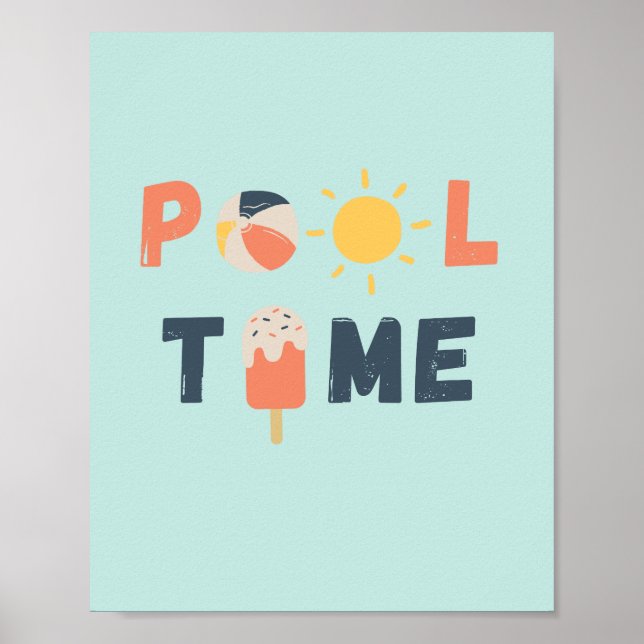 temps de la piscine. Poster et impression (Devant)