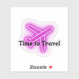 Temps de voyage de l'avion violet Sticker Vinyl