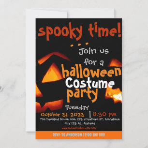 temps éffrayant, élégante invitation à la fête hal