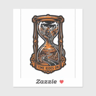 Temps Rides Sur Autocollant de Sablier — Autocolla