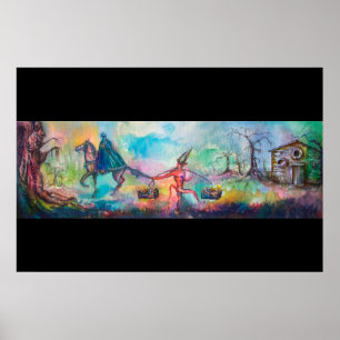 TEMPTATION Dark Knight und Teufelsschatz ,Blau Poster