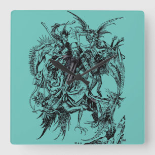 Temptation des Heiligen Anthony des Großen Quadratische Wanduhr