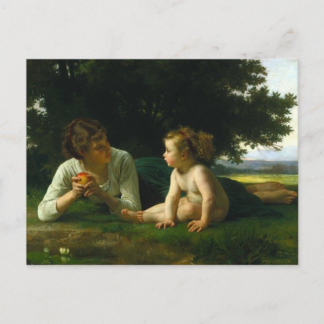 Temptation, William-Adolphe Bouguereau Postkarte (Vorderseite)
