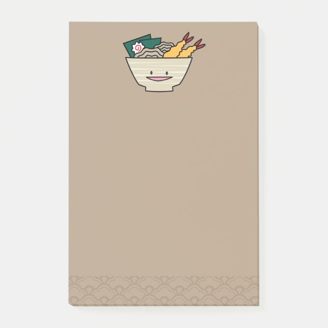 Tempura Ramenschüssel nori Garnele Japanernudeln Post-it Klebezettel (Vorderseite)