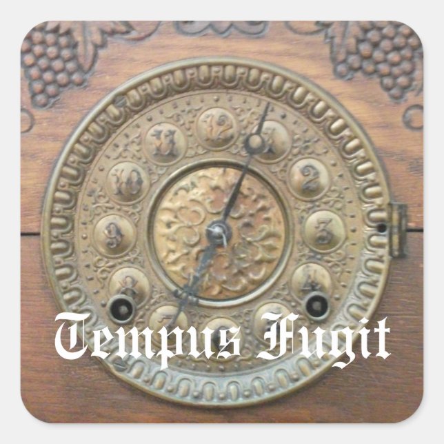 Tempus Fugit Antike Uhr Sticker (Vorderseite)
