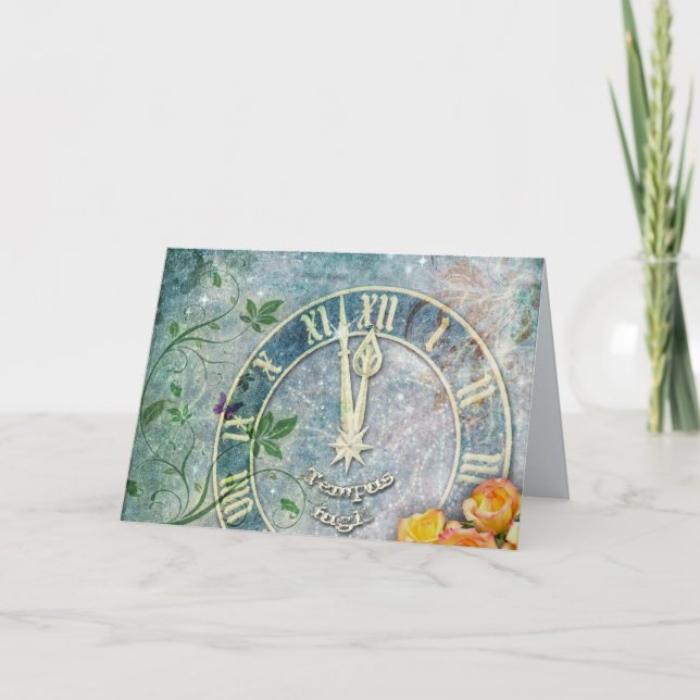 Tempus Fugit Feiertagskarte (Vorderseite)