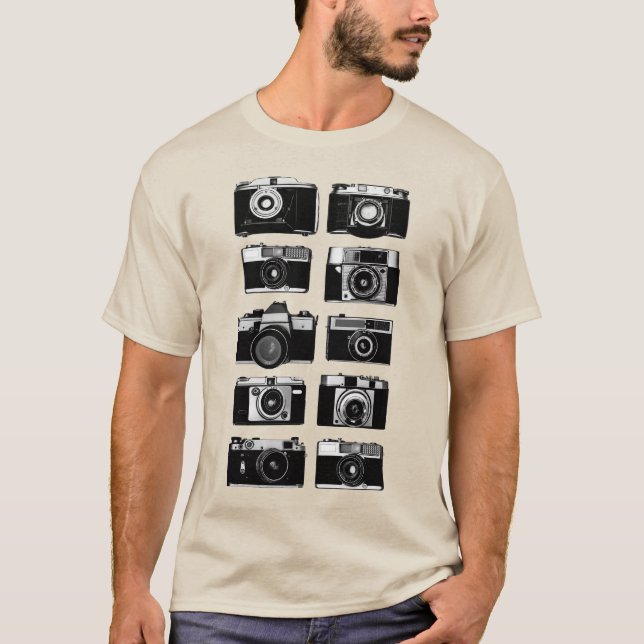 TEN 35 mm RETRO FOTO KAMERAS-DESIGN T-Shirt (Vorderseite)
