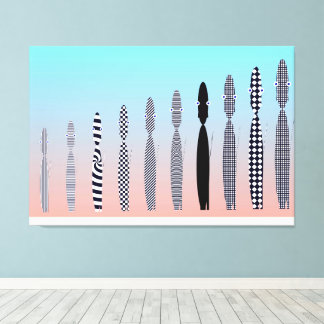 Ten Cat's Geometric Pattern Design  Leinwanddruck