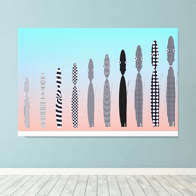 Ten Cat's Geometric Pattern Design  Leinwanddruck (Insitu (Holzboden))