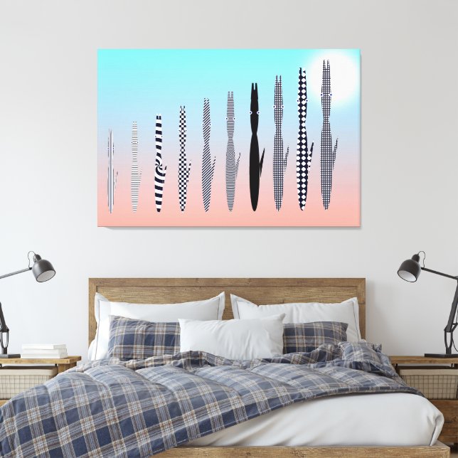 Ten Cat's Geometric Pattern  Leinwanddruck (Insitu (Schlafzimmer))