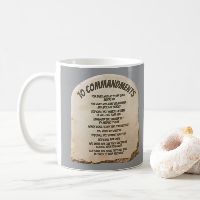 Ten Commandments Kaffeetasse (Mit Donut)
