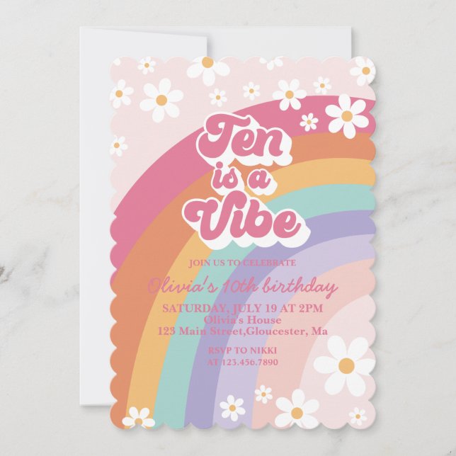 Ten est une Vibe Rainbow Invitation 10e anniversai (Devant)