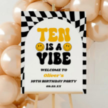 Ten Is A Vibe 10th Birthday Party Welcome Sign
