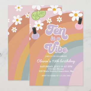 Ten is a vibe Spa Regenbogen 10. Geburtstag Einladung