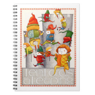 TEN LORDS A LEAPING 6.5x8.75 Spiral Notebook Notizblock
